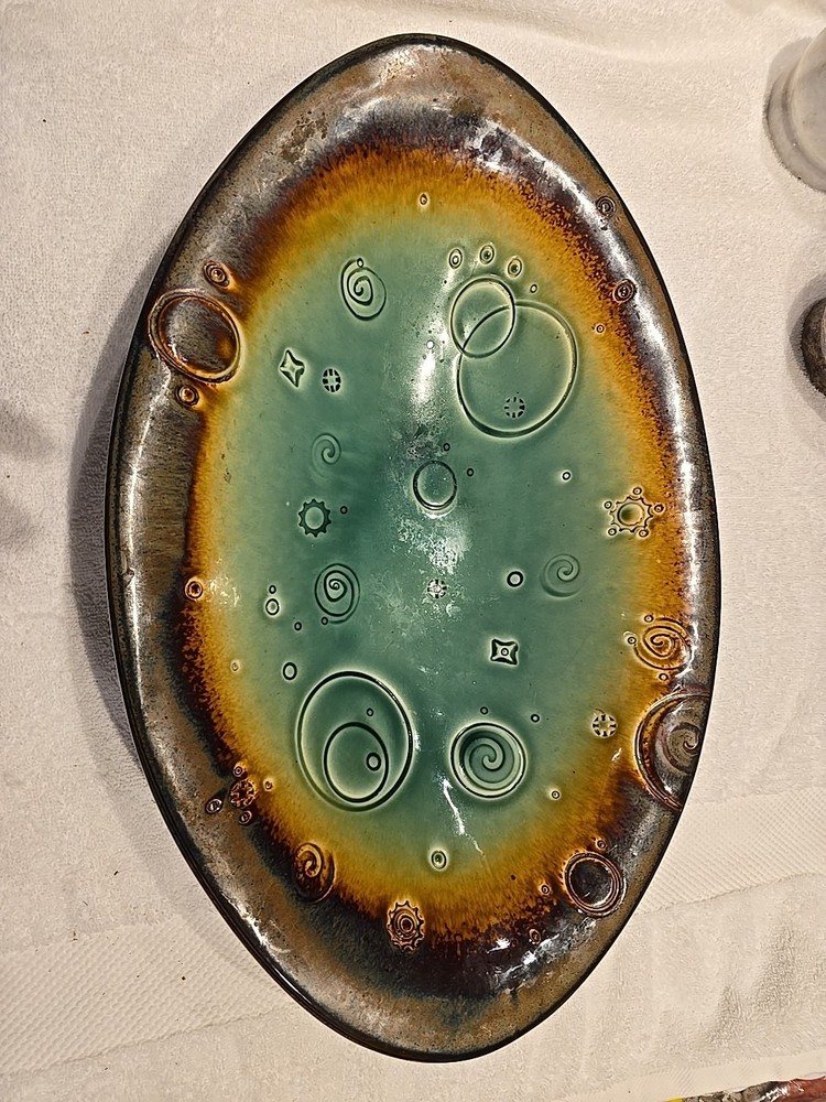 Vintage Handcrafted Pottery Appetizer Tray
