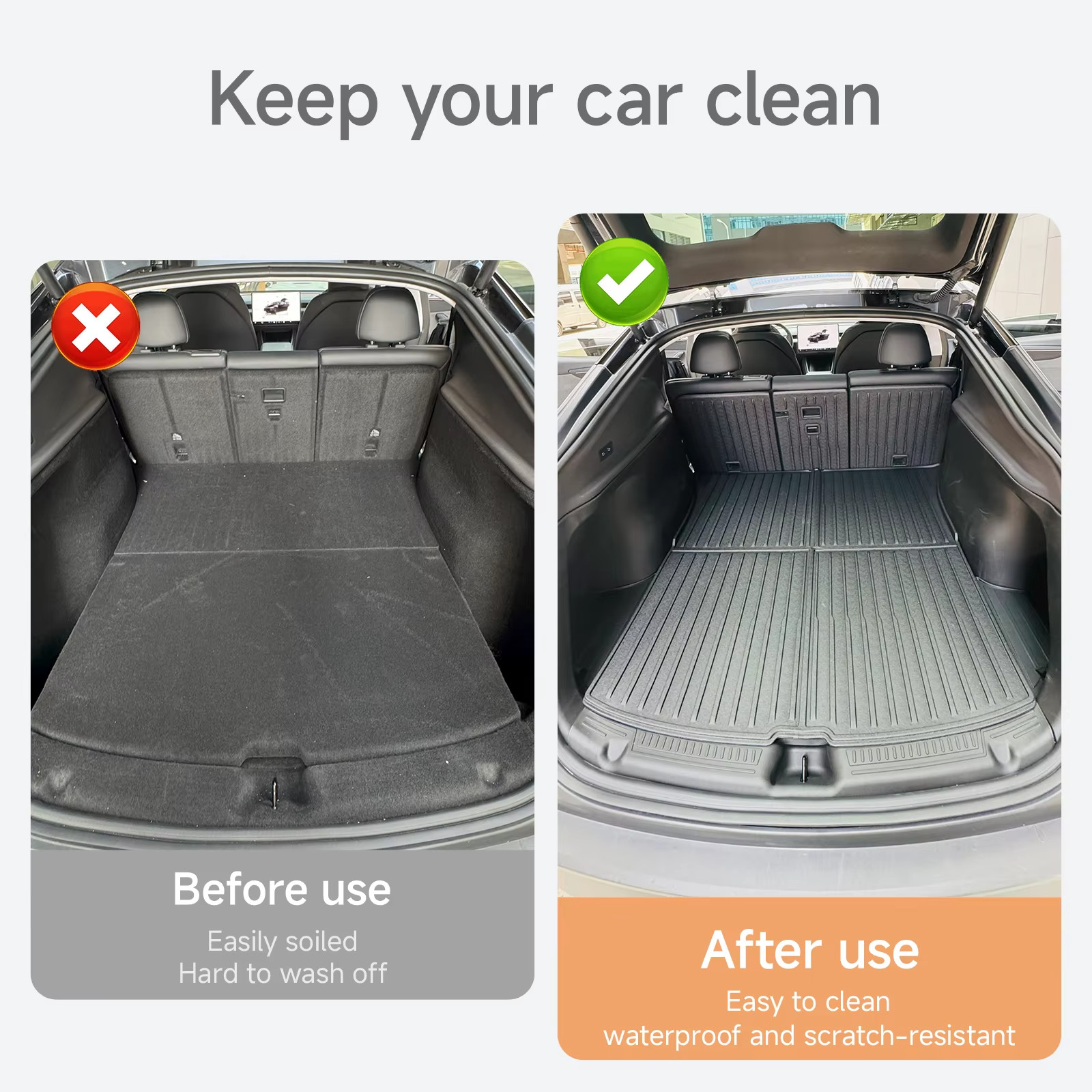 For Tesla Y Juniper 2025-2026 TPE Floor Mats Waterproof Anti-Slip Cargo Liner