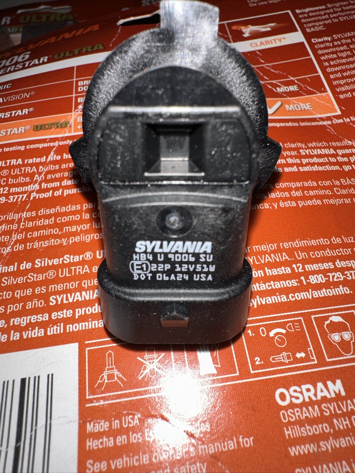 SYLVANIA 9006SU.BP2 9006 SilverStar Ultra Halogen Headlight Bulbs 2 Pack