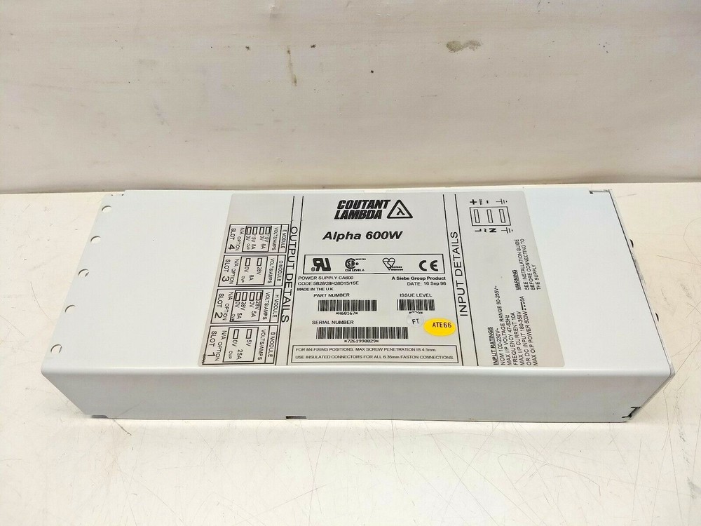 Coutant Lambda Alpha 600W AC/DC Modular Power Supply H60167