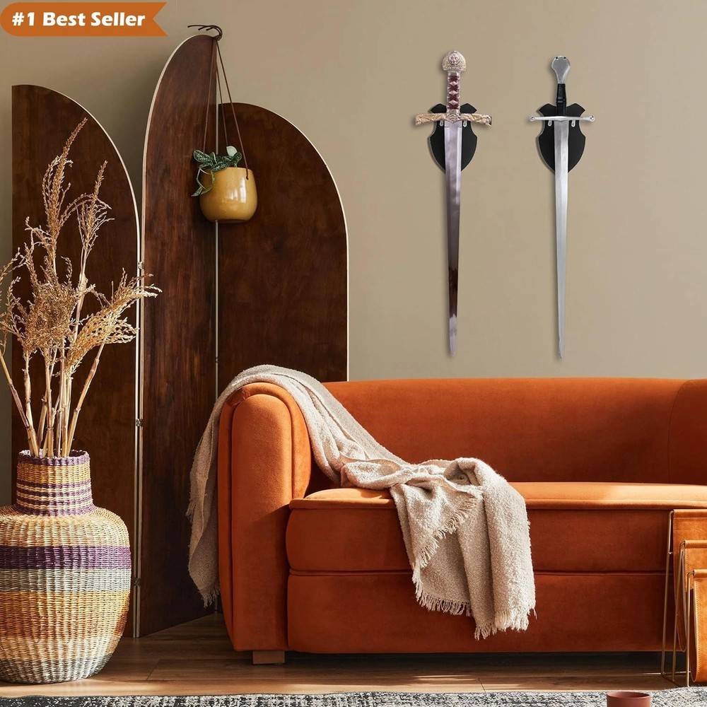 Wall Mounted Sword Rack for Sabre and Axe - Vertical Display Holder, Black | Eba