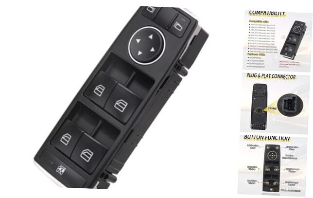 Driver Side Power Window Switch Master Control Button Compatible with Mercedes