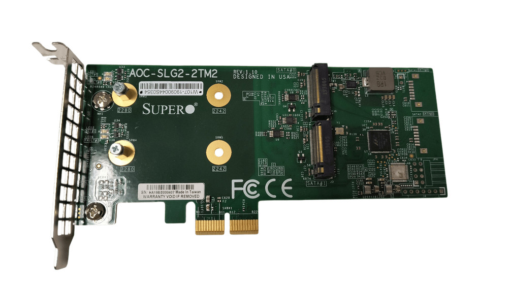 Supermicro AOC-SLG2-2TM2 Dual Port M.2 Raid Controller Half Height