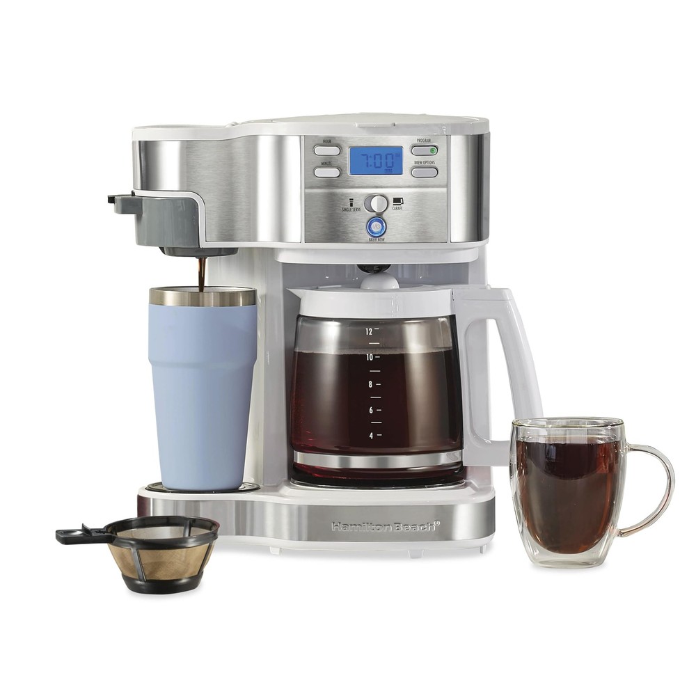 Cafetera programable de 12 tazas, cafetera de goteo regular y fuerte