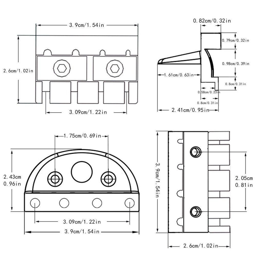 4 String Headless Guitar Locking Nut Replacement Spare Parts DIY Compact Sturdy