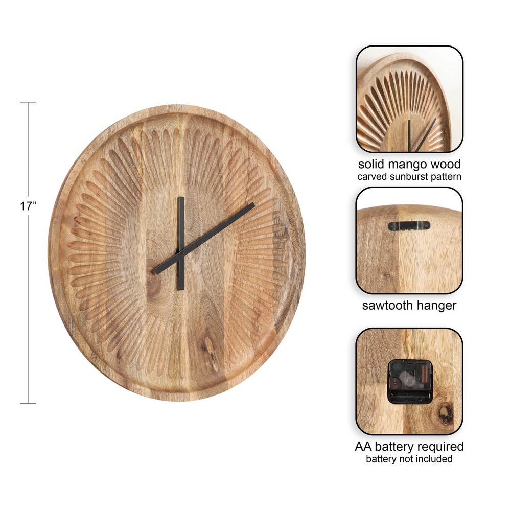 Kate and Laurel Grear Round Wall Clock