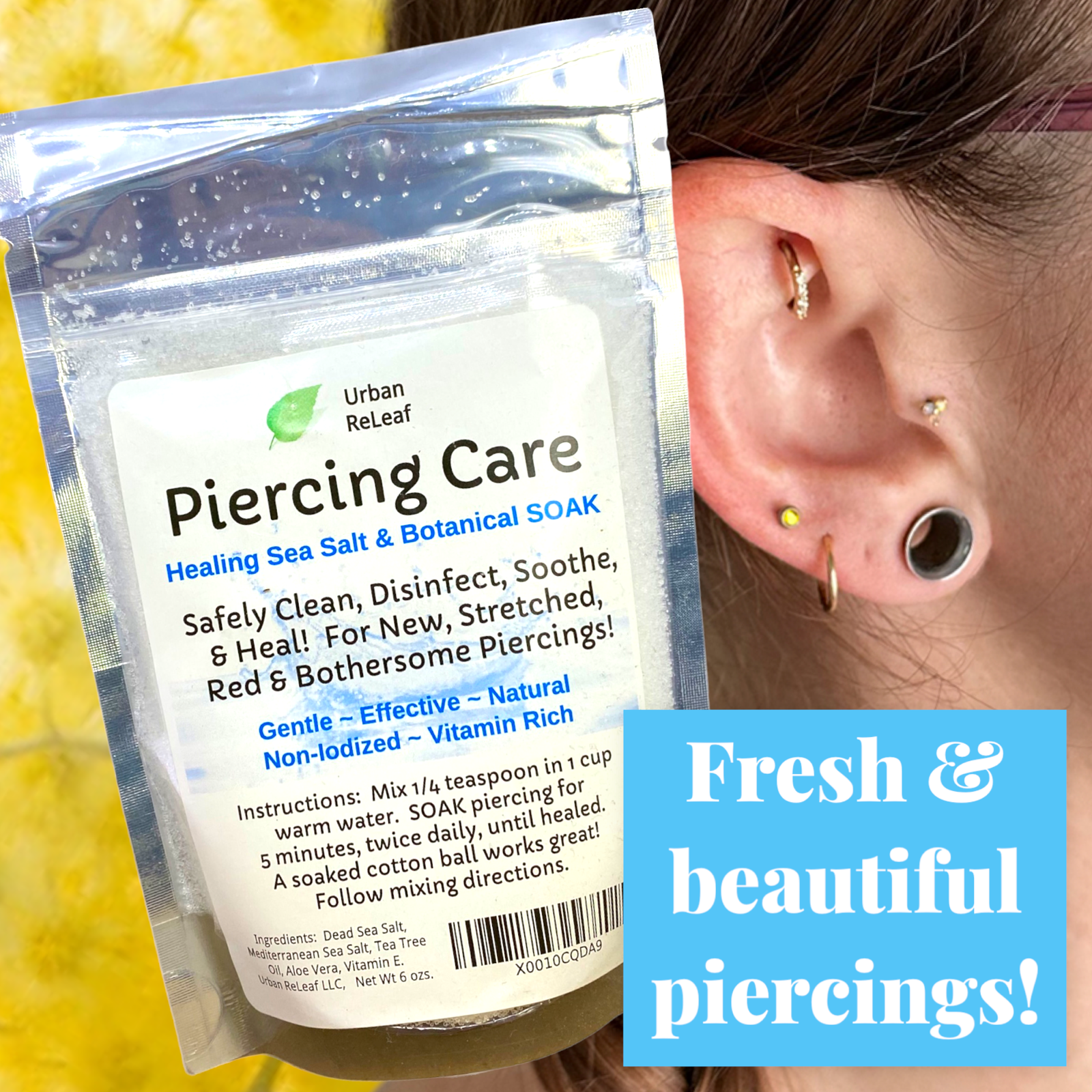 Urban ReLeaf Piercing Care Concentrate Bag! Heal Red Angry Bump Itchy Aftercare