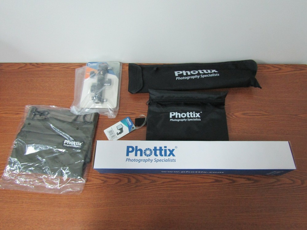 Phottix Stand, Softbox/Flash Strap Set, White Umbrella, Holder for Mitro Flash