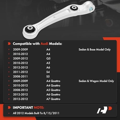 Front Right Forward Lower Control Arm, with Bushing, Compatible with Audi -