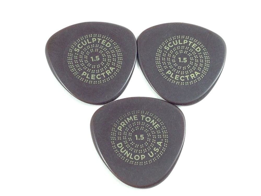 Dunlop Guitar Picks 3 Pack Primetone Semi-Round Smooth Hand Sculpted 1.5mm