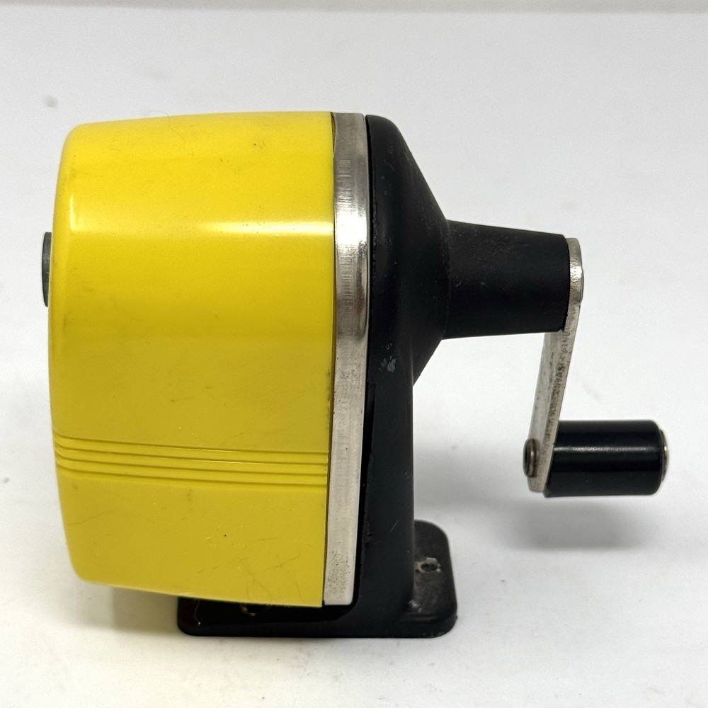 VINTAGE APSCO MIDGET YELLOW PENCIL SHARPENER
