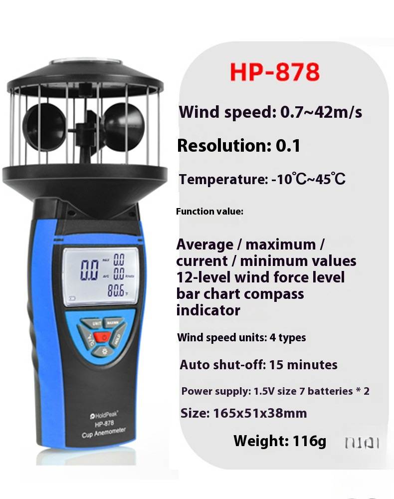 Anemometer Handheld Digital Duct Wind Speed Meter Anemometer Wind Meter