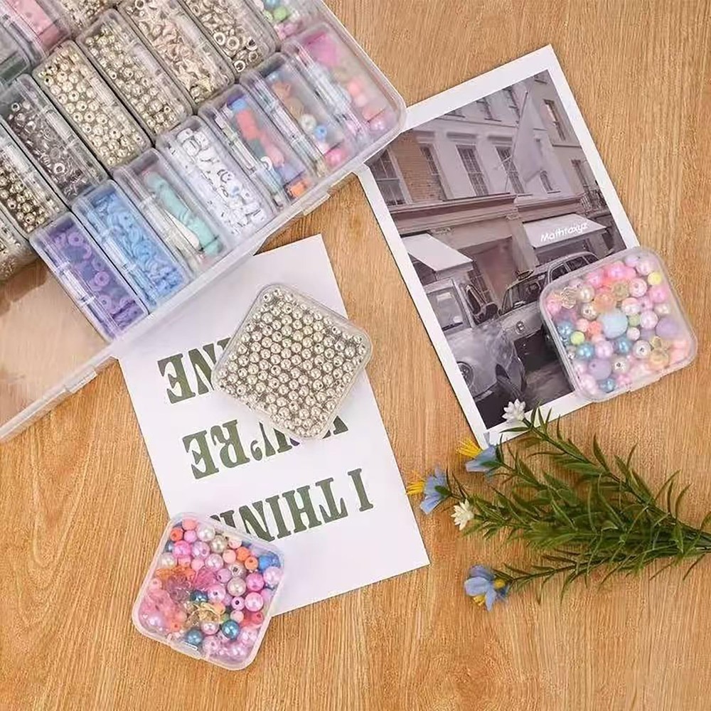YYGMSS 30 Pcs Bead Storage Box Mini with Lids Plastic clear