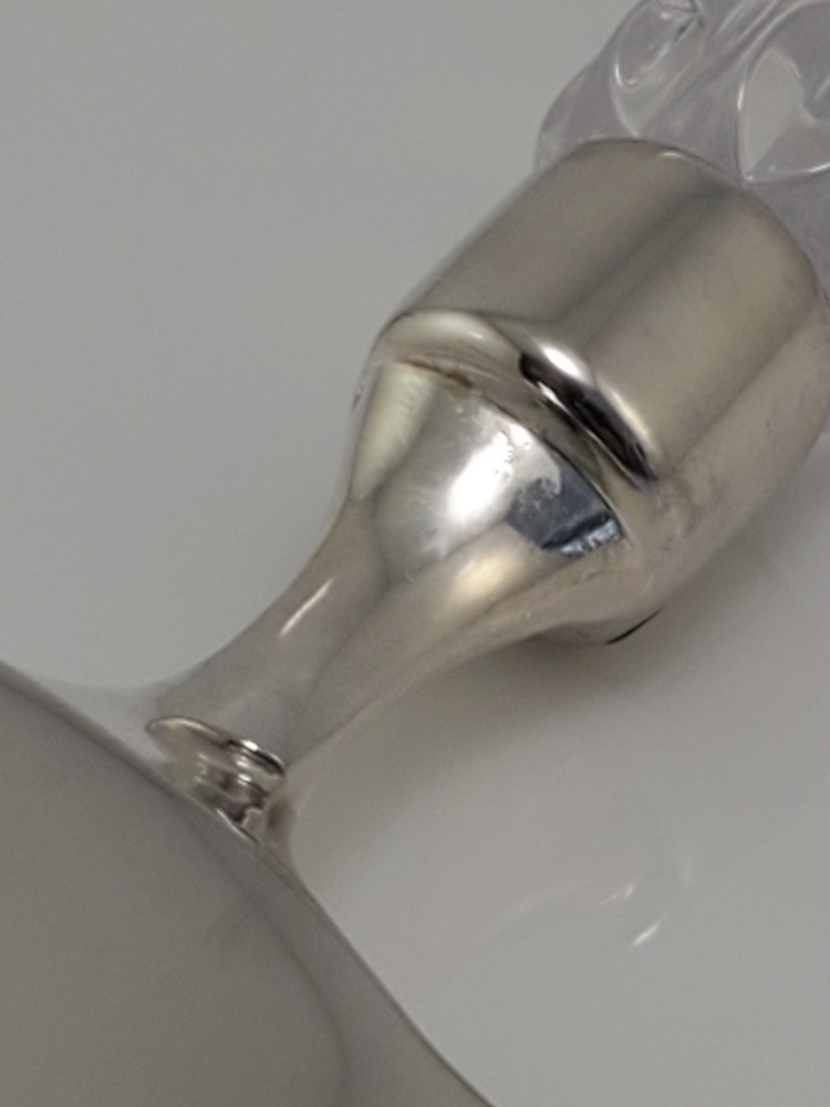 Mikasa Cake Pie Server Knife with Crystal Handle Silver Plated Rousseau Pattern