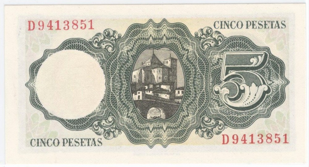 Spain, 5 Pesetas 1951 (UNC) #2298