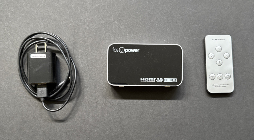 FosPower 4x1 HDMI Switch 4K 3D UHD 4 Input 1 Output w/ Remote