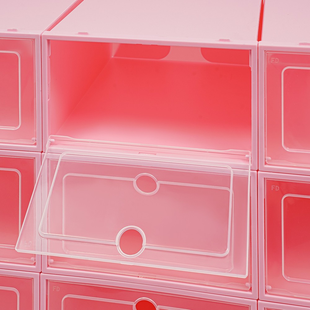 24-Pack Clear Lid Shoe Storage Boxes – Stackable & Space-Saving Solution