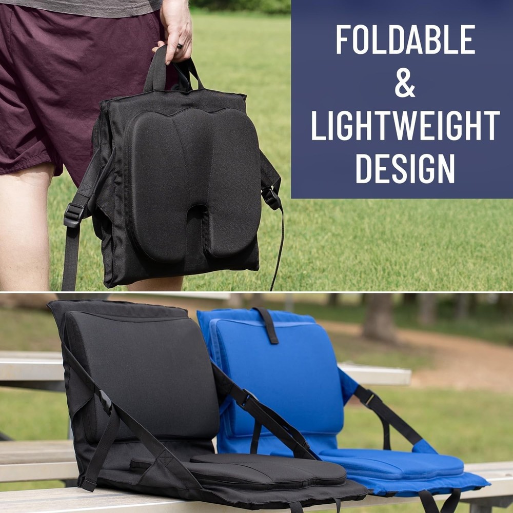 Everlasting Comfort Stadium Seats with Back Support - Adjustable Memory Foam