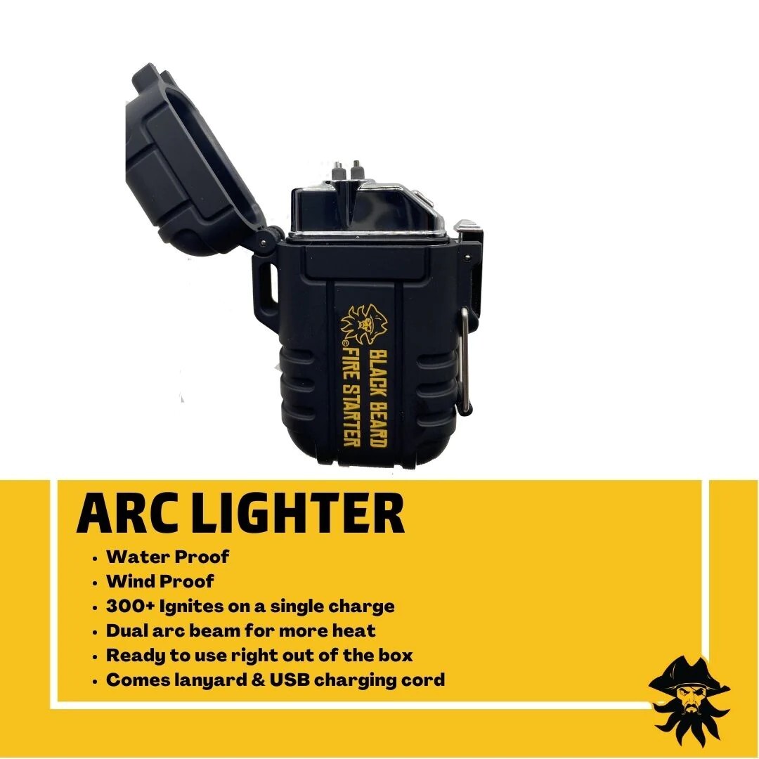 Black Beard Fire Starter - Arc Electric Rechargeable Lighter -- Survival Lighter