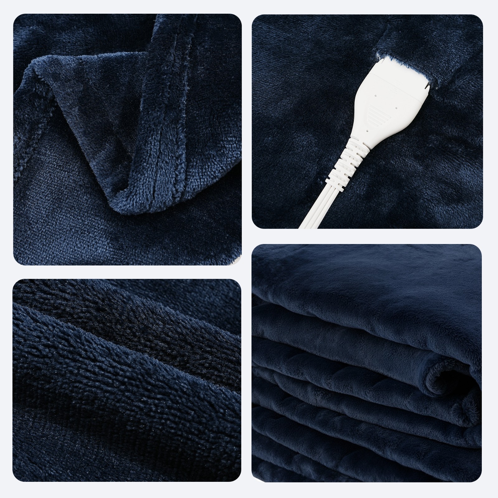 QUIBI Soft Flannel 4 Heat Levels Electric Heated Blanket Size Queen (84"x90")