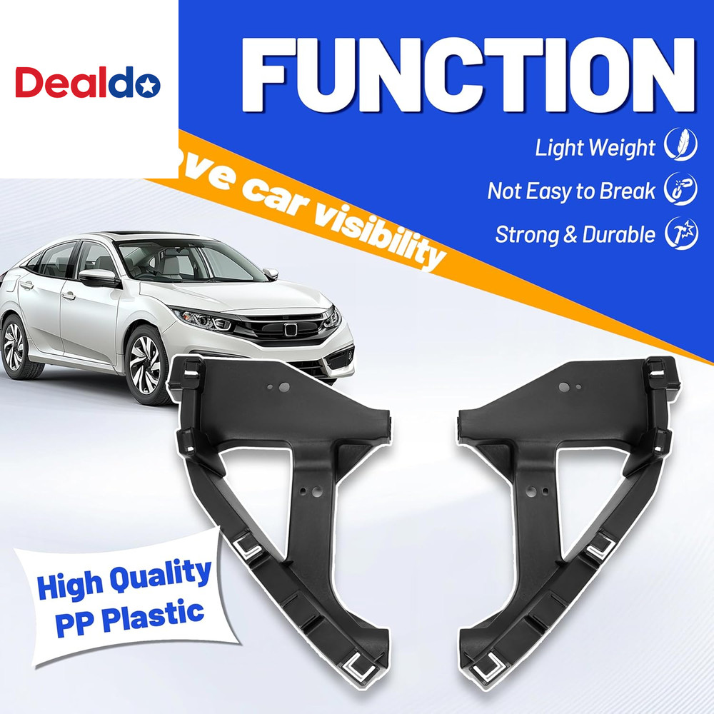 Pair Headlight Bracket Compatible with 2016-2021 Honda Civic Replacement for 711