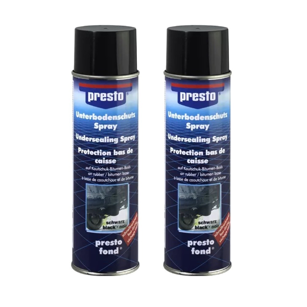 Presto Underbody Protector Bitumen Black. 2x 500ml.