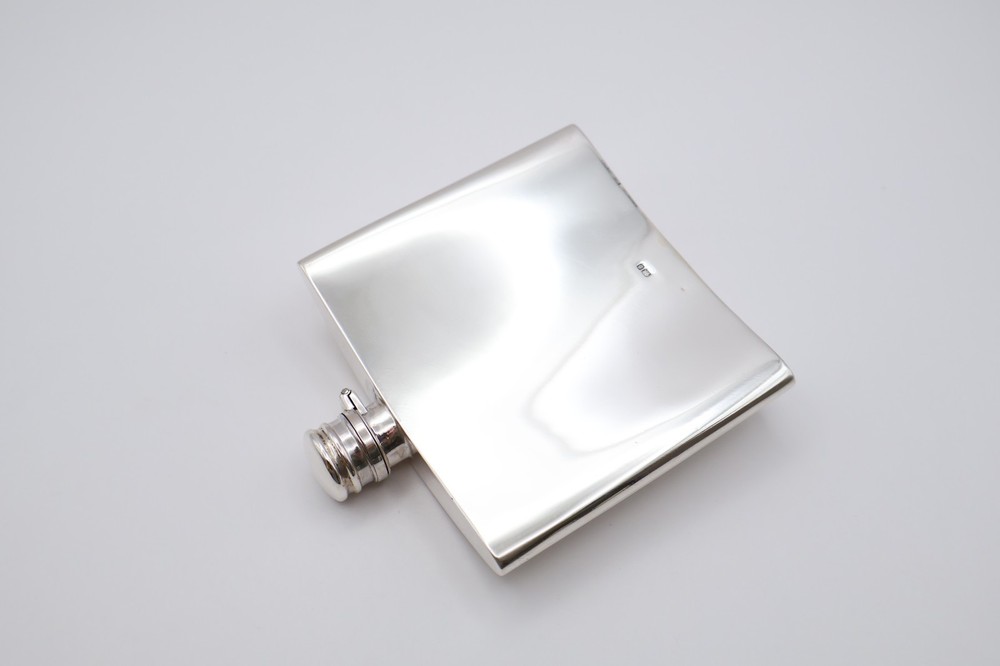 Quality Antique Solid Silver Hip Flask Hallmarked Birmingham 1892