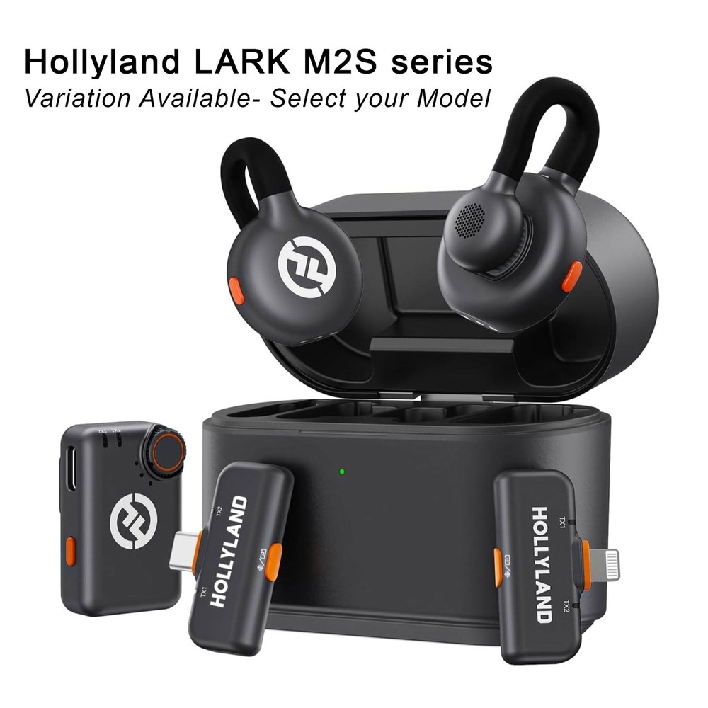 Hollyland Lark M2S Combo Wireless Lavalier Microphone for iPhone/Camera/Android