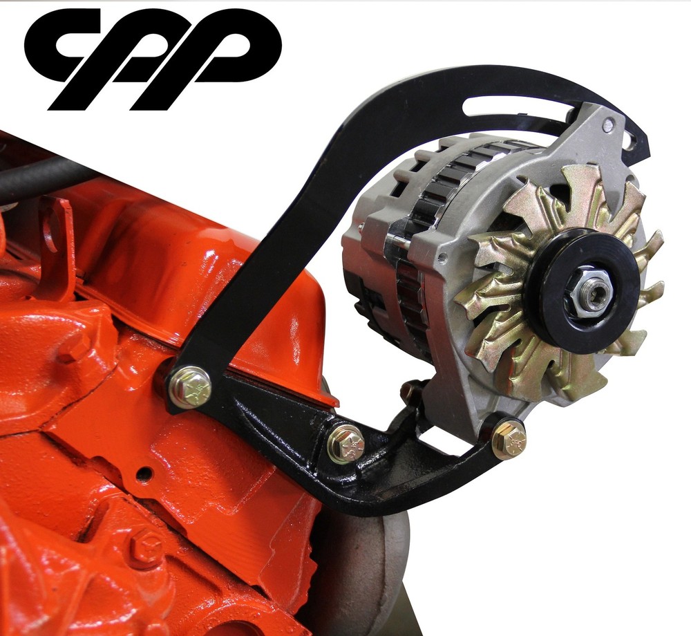 UNIVERSAL GMC CHEVY V8 SMALL BLOCK ALTERNATOR HEADER BRACKET