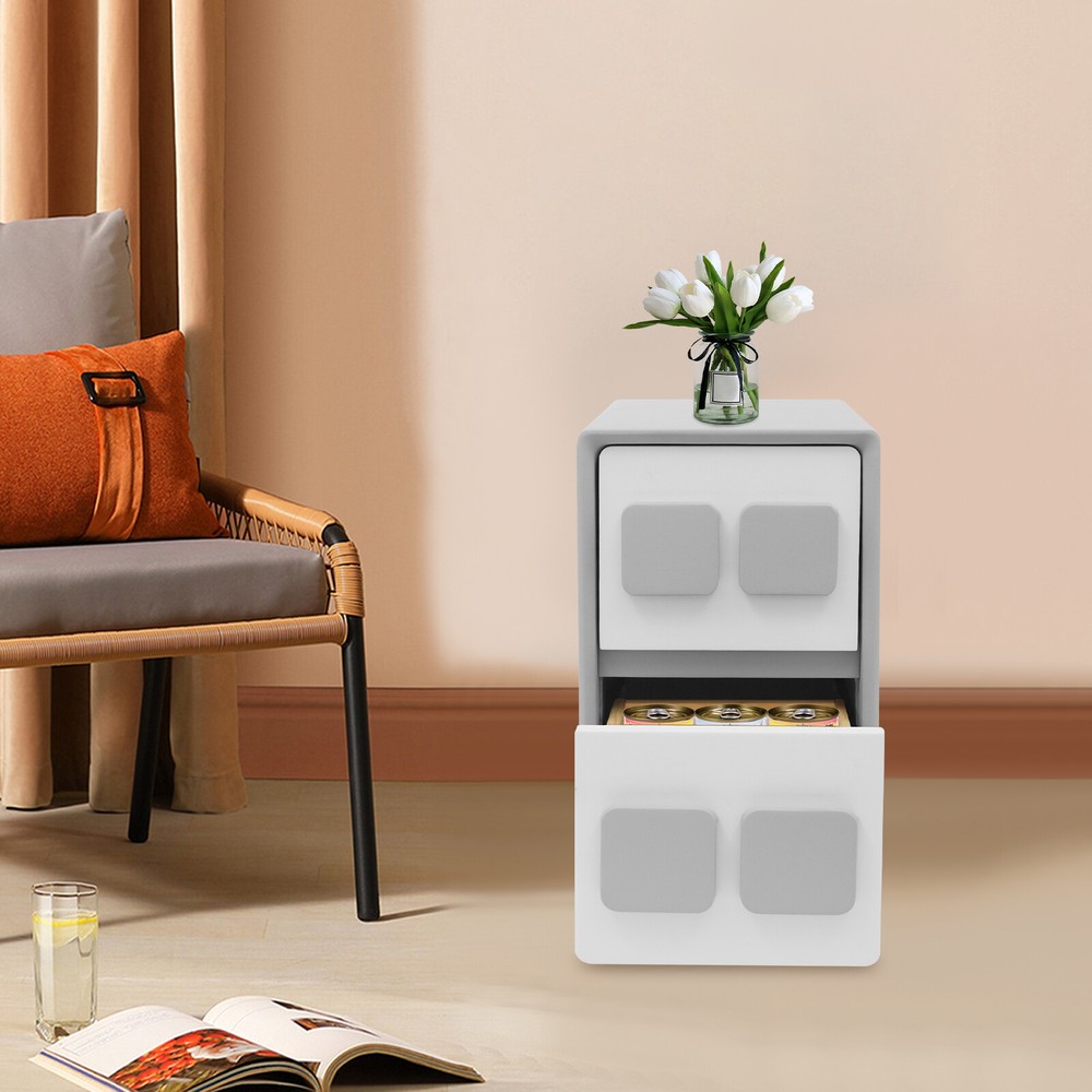 Bedside Table, Minimalist End Table With 2 Drawers, Bedside Table for Bedrooms