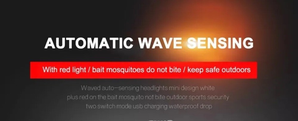 LED Headlamp USB Rechargeable Headlight Bar Head Band Torch -White & Yellow