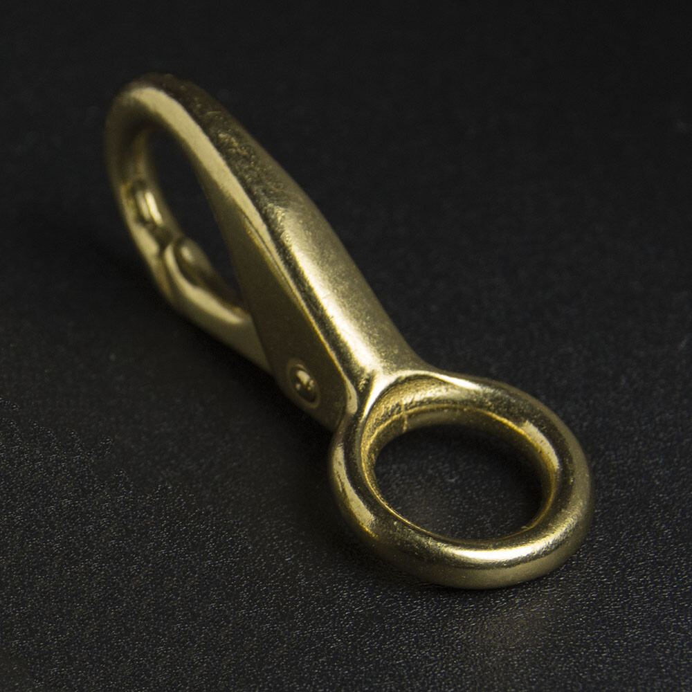 Solid Brass Marine Clasp Spring Snap Carabiner Hook Clip 10mm Eye