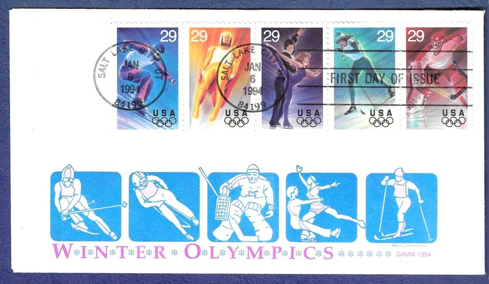 1994 FDC 29c Winter Olympics issue #2811a Gamm cachet