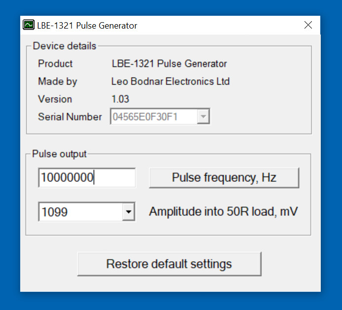 Leo Bodnar Fast Risetime Variable Frequency Pulser LBE-1322