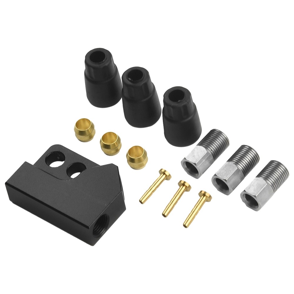 Versatile Black Hydraulic Brake Cable Tee 1 to 2 Adapter Reliable Performance