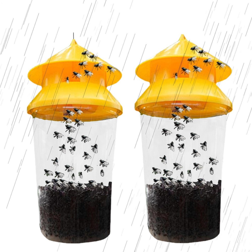 2Pcs Reusable Outdoor Fly Traps Fly Trap Jar Effective Fly Control Killer Bugs