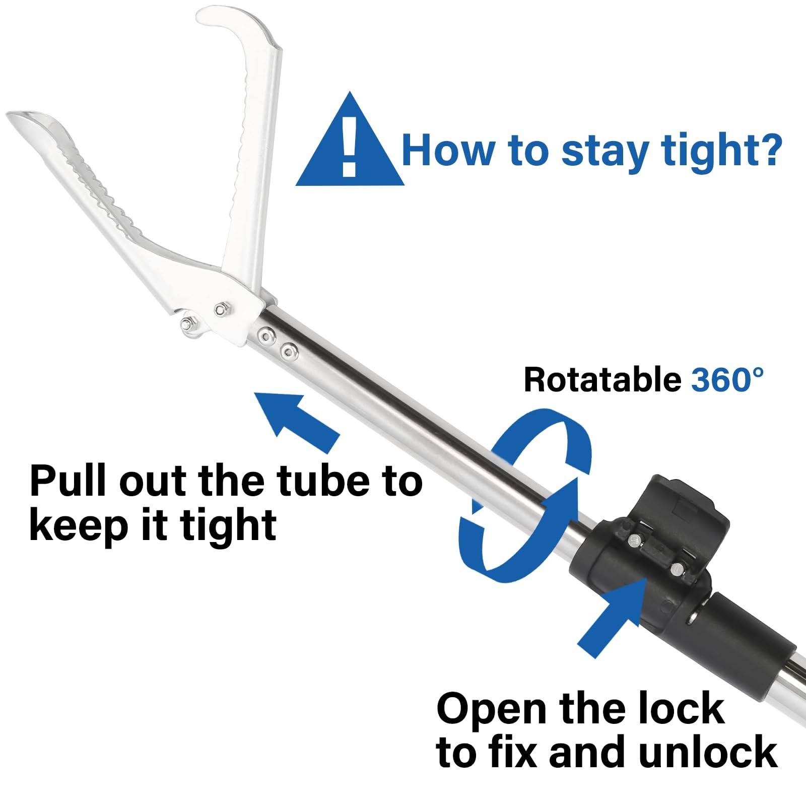 69" Snake Grabber Tool - Extra Long Stainless Steel Tongs for Rattlesnake Reptil