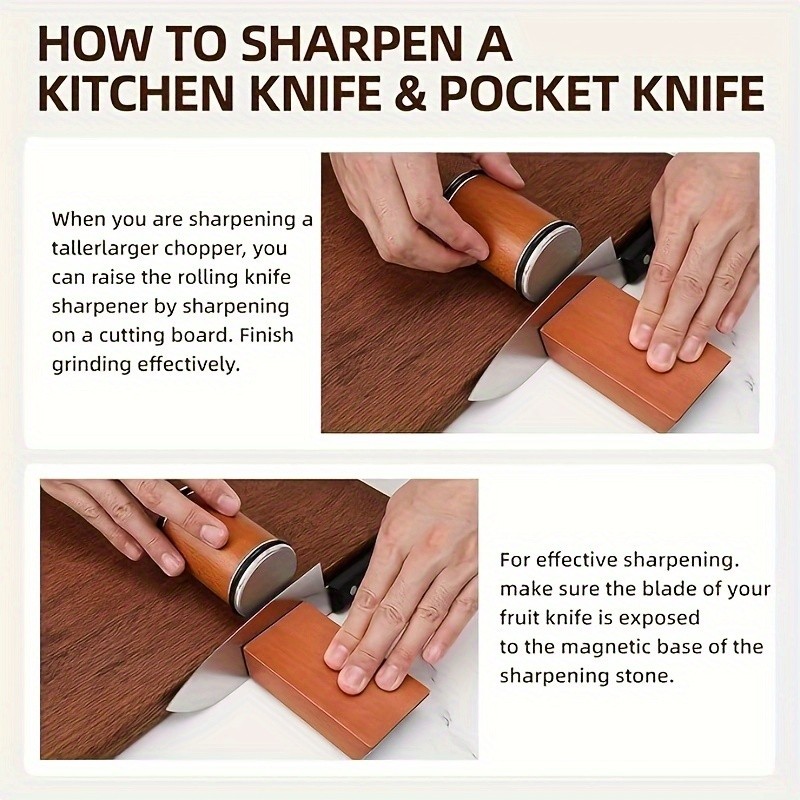 Diamond Rolling Knife Sharpener Straight Edge Roller Sharpening Tool 2-Angle