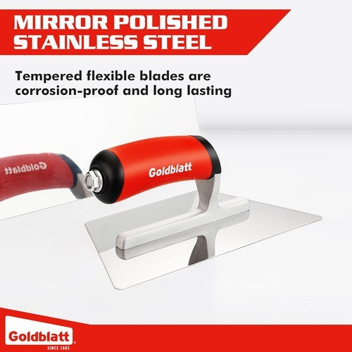 Goldblatt 3 Pieces Venetian Plaster Finishing Trowel Set with Soft Grip Handle