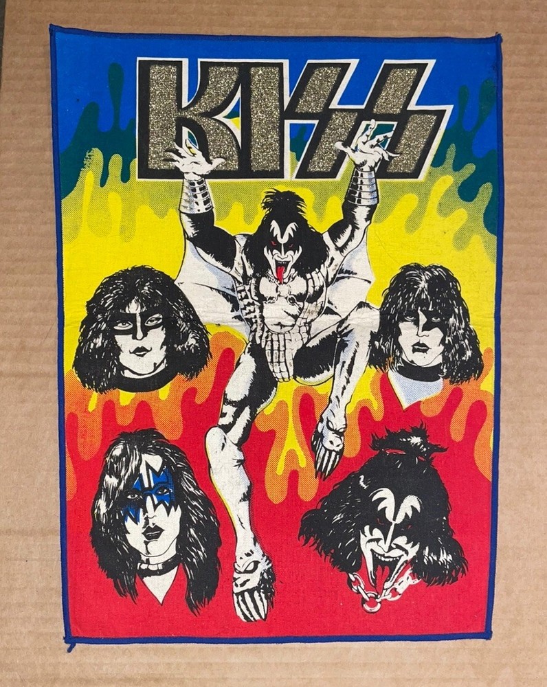 Kiss -  Classic 1980 Aucoin era Backpatch , great colors . Glitter logo version