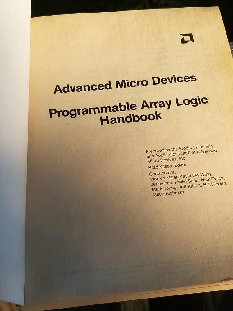 VINTAGE DATA BOOK ELECTRIC MANUAL PROGAMMABLE ARRAY LOGIC