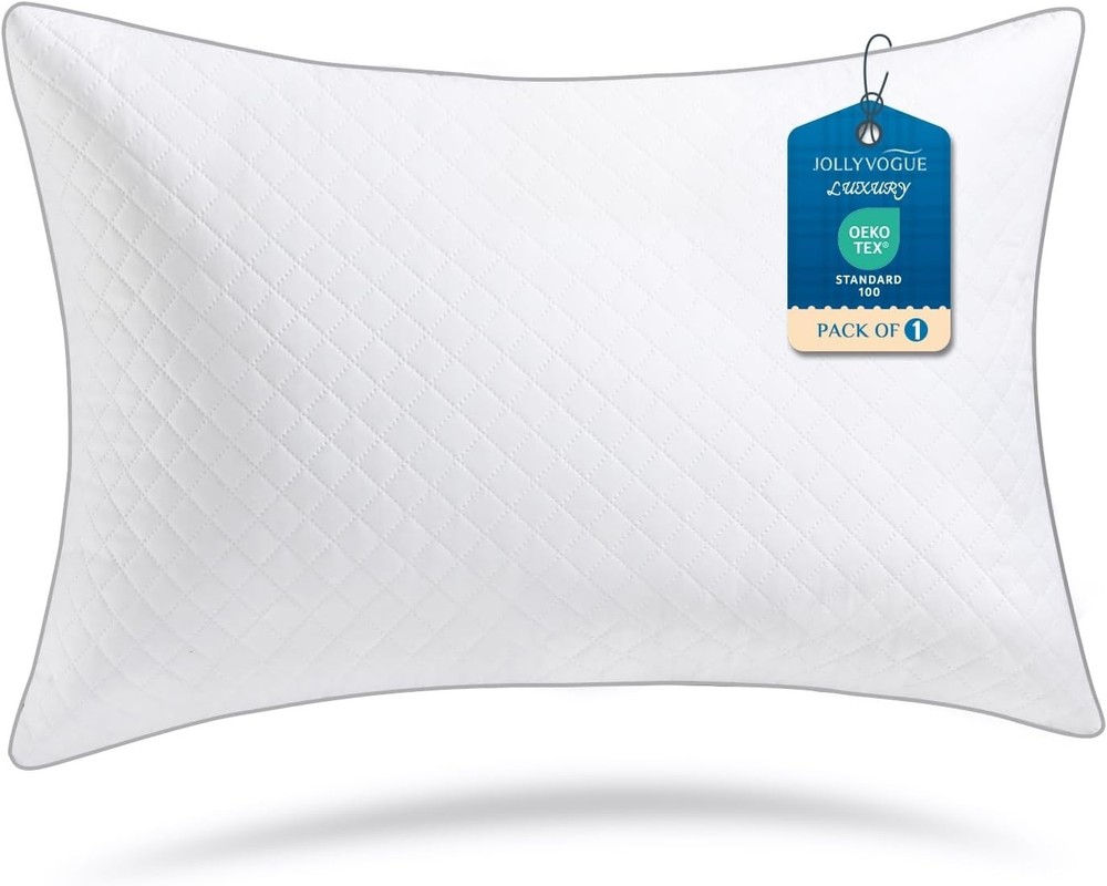 Diamond-Pattern Queen Bed Pillows with OEKO-TEX Certification - Cozy & Elegant