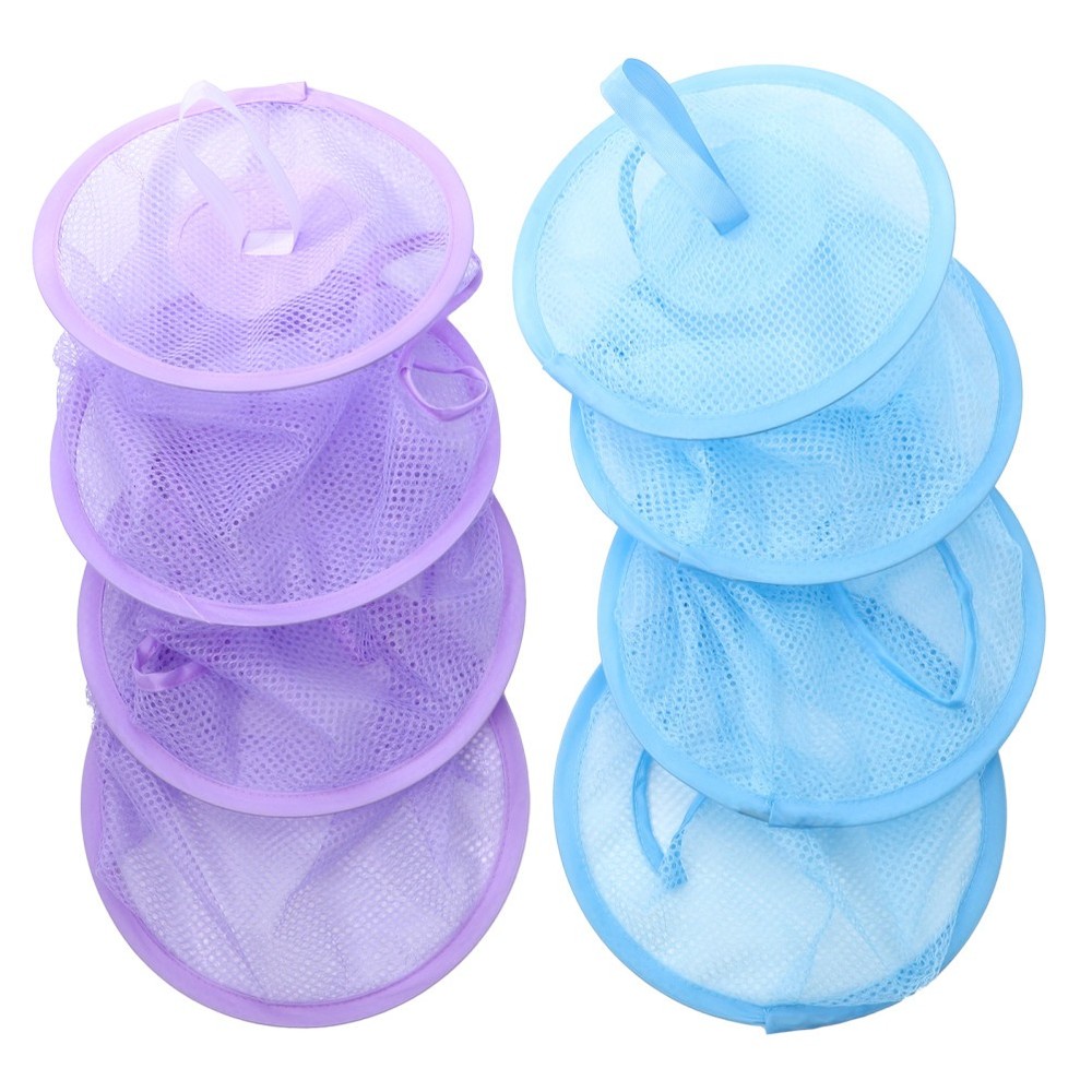 2 Pcs Mesh Hanging Drying Nets Foldable Multi Layer Drying Basket For Socks