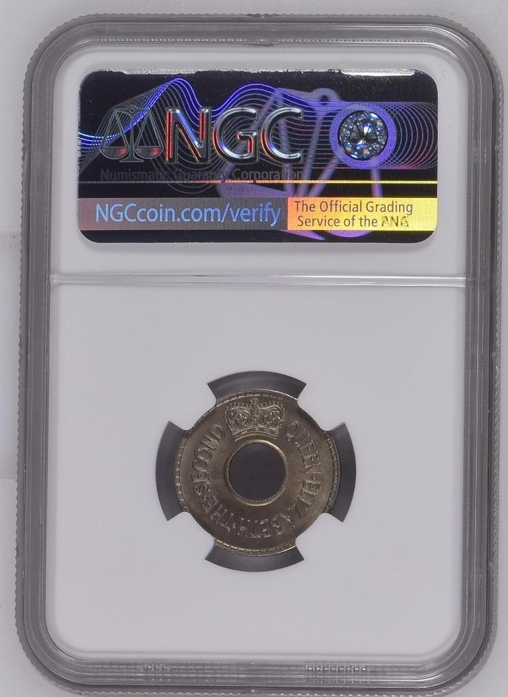 Fiji 1/2 Penny 1954 NGC MS 67