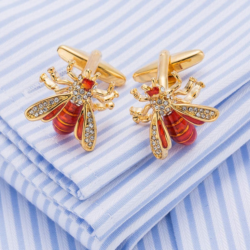 Bee Shape Vintage Men Cufflinks Jewelry Classic Cuff Link 1 Pair of Shirt Links