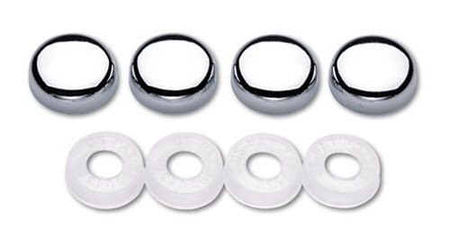 License Plate Security Screw Cap Covers - Chrome