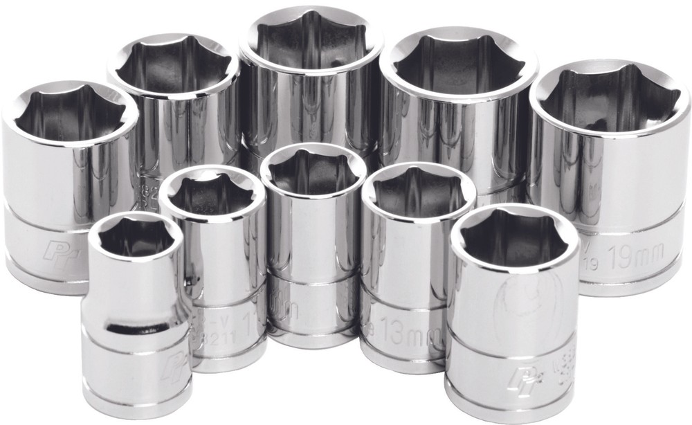 Performance Tool 10 Piece Impact Socket Sets W38202 3/8" Metric Shallow