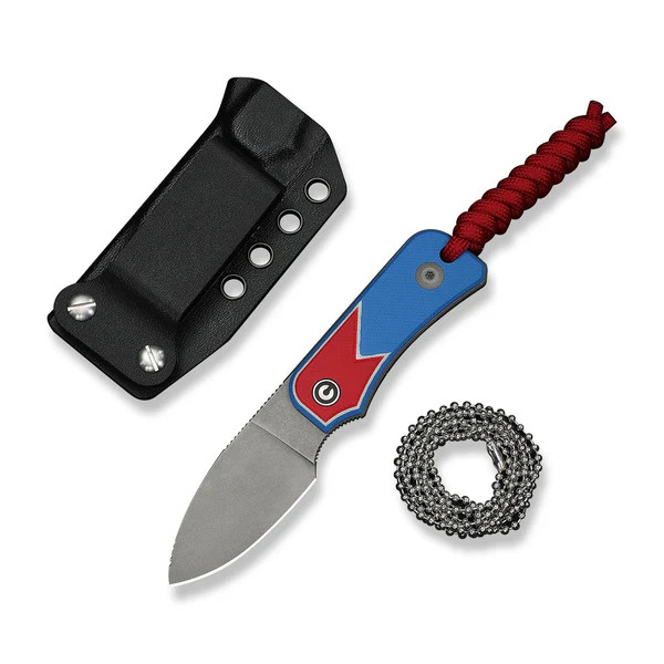 Civivi Knives Baby Banter Fixed Blade C23045A-1 Red White Blue G10 Nitro-V Knife