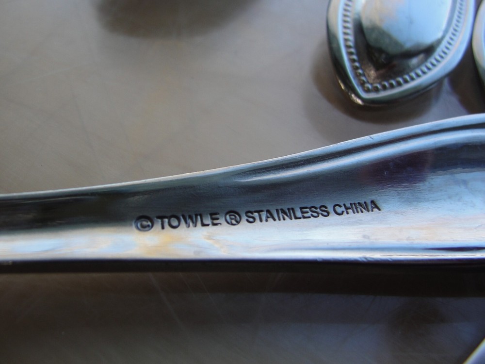 47 pcs. TOWLE Tuscan Bead Stainless Flatware Lot