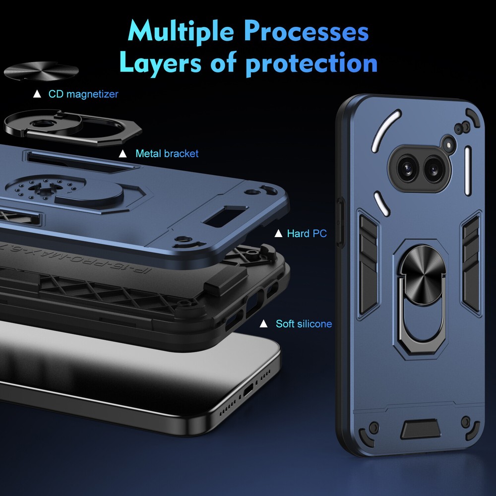 For Nothing Phone (2a) Plus Shockproof Armor Ring Holder Dual Layer Case Cover